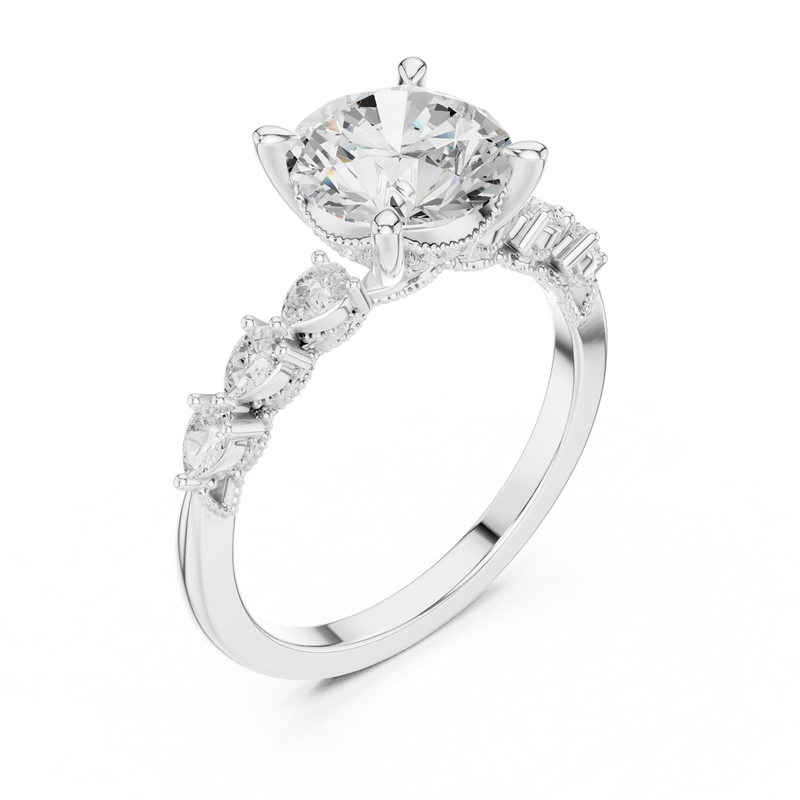 Ladies Ring DDLR-1008@7 - White Gold - Image