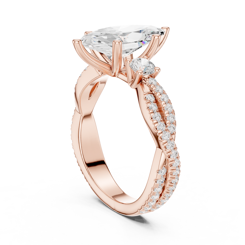 Ladies Ring DDLR-1035@7 - Rose Gold - Image