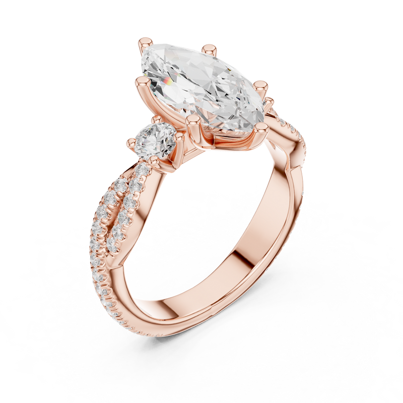 Ladies Ring DDLR-1035@7 - Rose Gold - Image