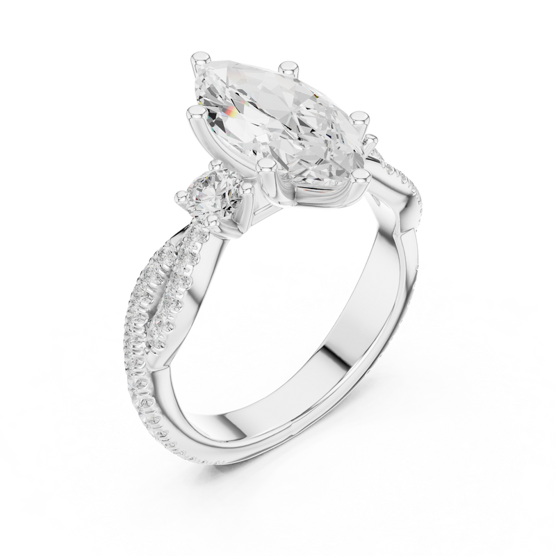 Ladies Ring DDLR-1035@7 - White Gold - Image