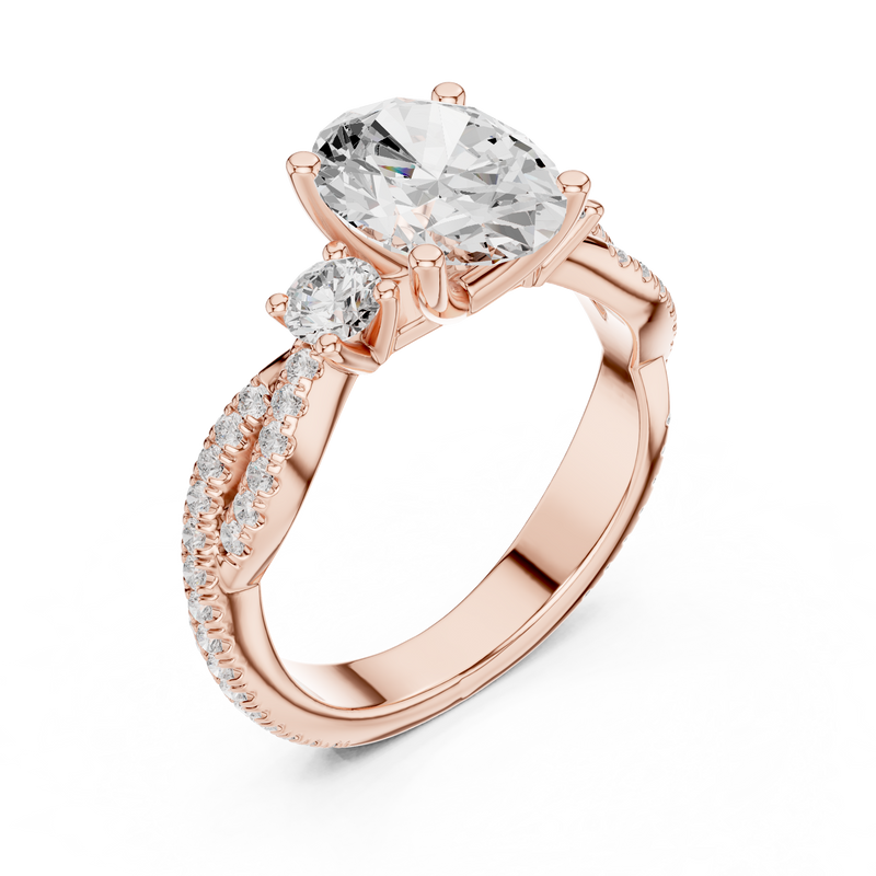 Ladies Ring DDLR-1036@7 - Rose Gold - Image