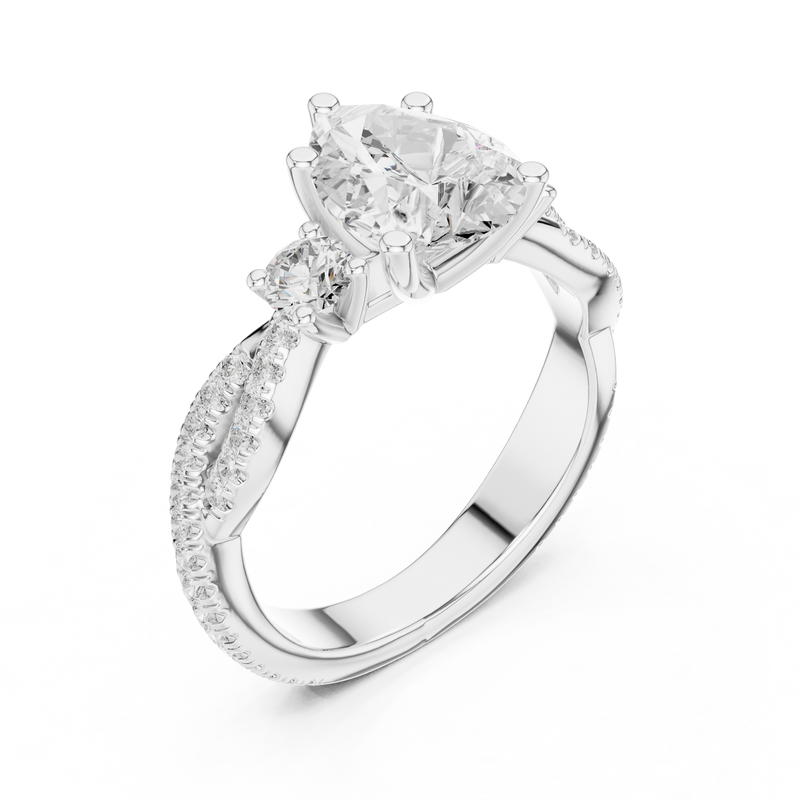 Ladies Ring DDLR-1037@7 - White Gold - Image