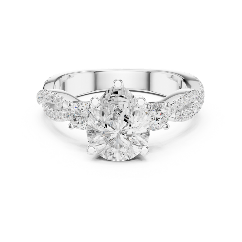 Ladies Ring DDLR-1037@7 - White Gold - Image