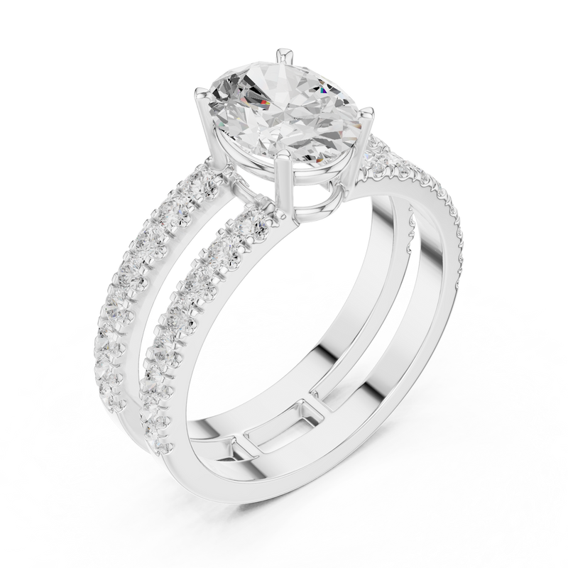 Ladies Ring DDLR-1060@7 - White Gold - Image