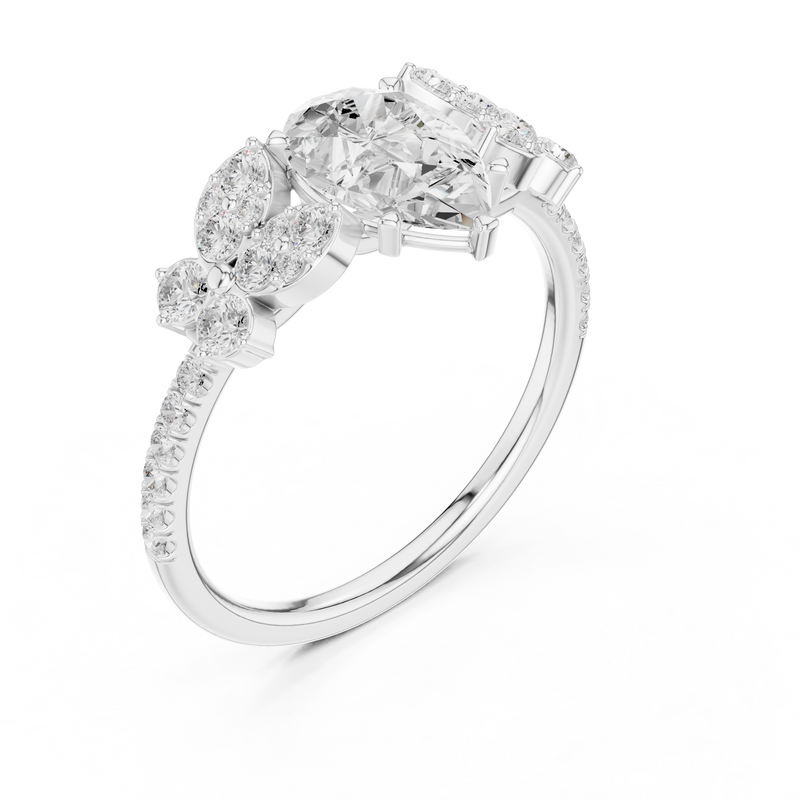 Ladies Ring DDLR-1083@7 - White Gold - Image