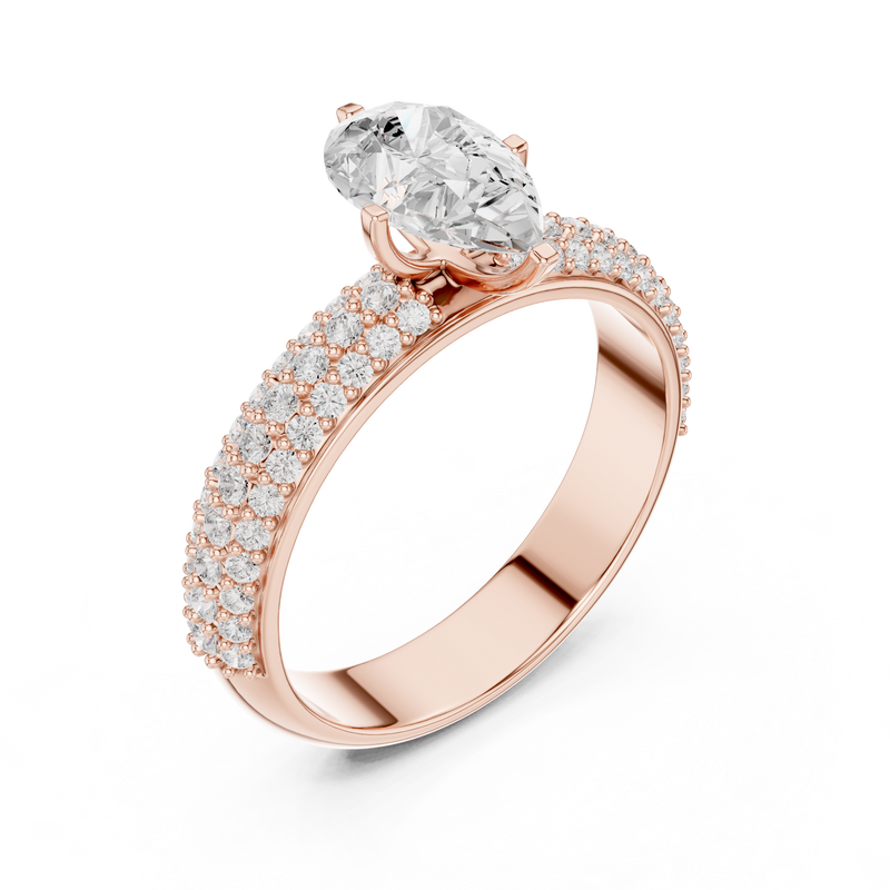 Ladies Ring DDLR-1086@7 - Rose Gold - Image