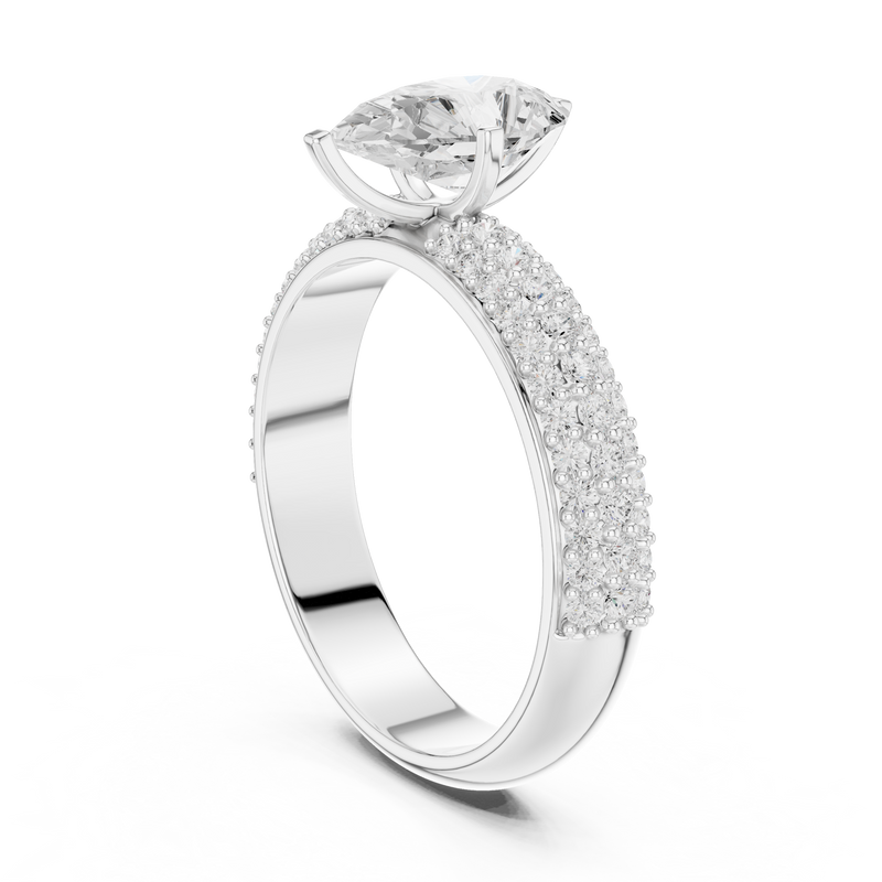 Ladies Ring DDLR-1086@7 - White Gold - Image