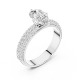 Ladies Ring DDLR-1086@7 - White Gold - Image