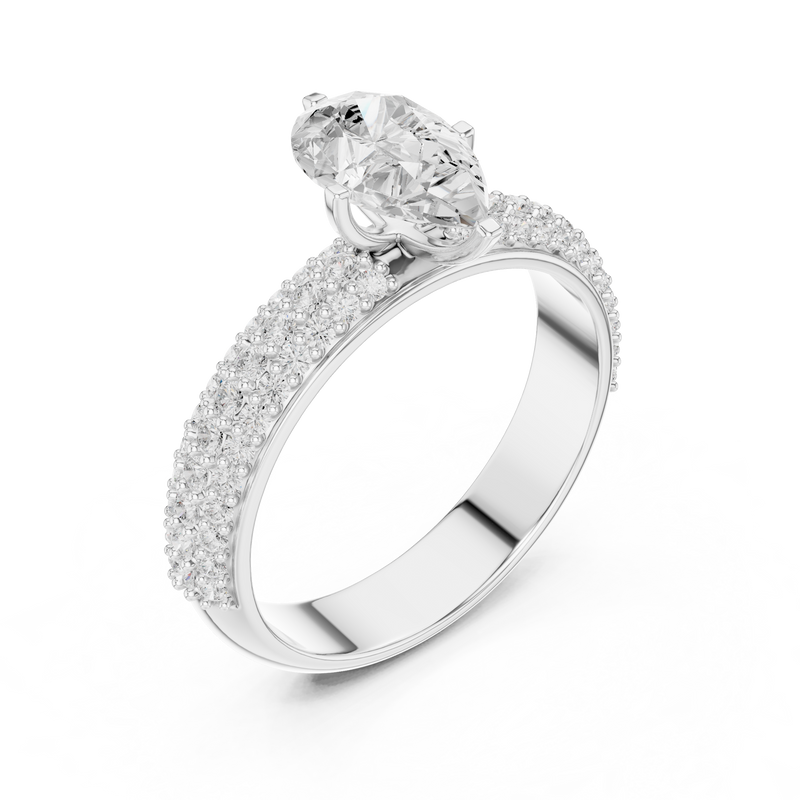 Ladies Ring DDLR-1086@7 - White Gold - Image