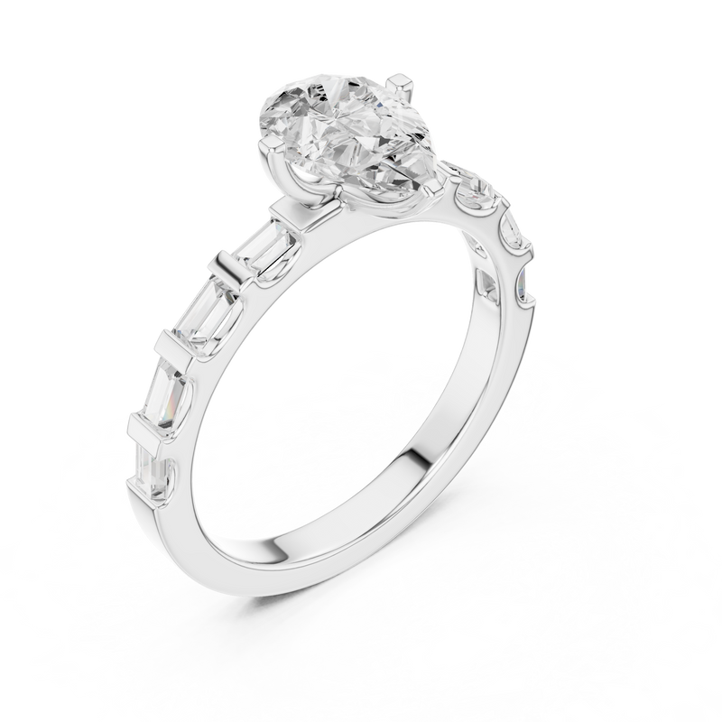 Ladies Ring DDLR-1095@7 - White Gold - Image