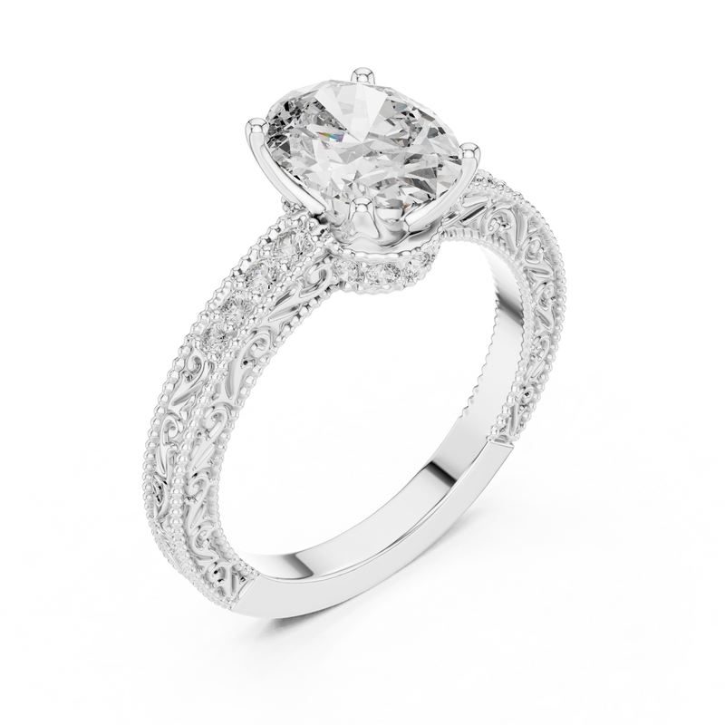 Ladies Ring DDLR-166@7 - White Gold - Image