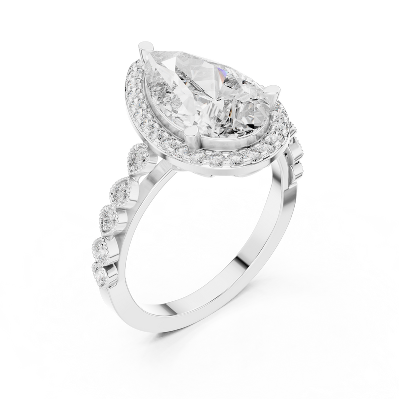 Ladies Ring DDLR-186@7 - White Gold - Image