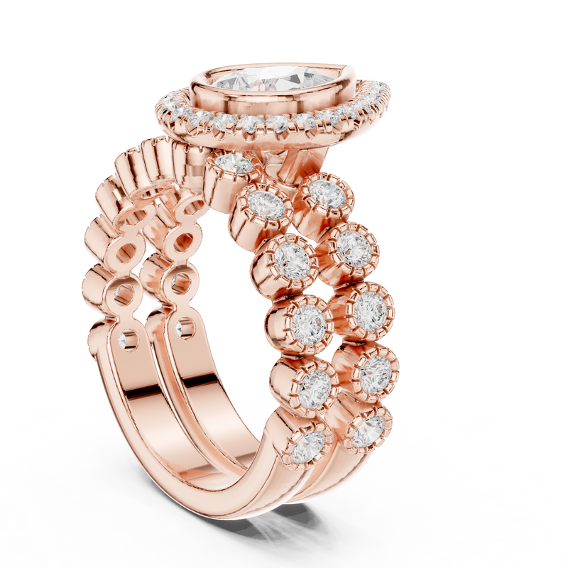 Ladies Ring DDLR-296@7 - Rose Gold - Image