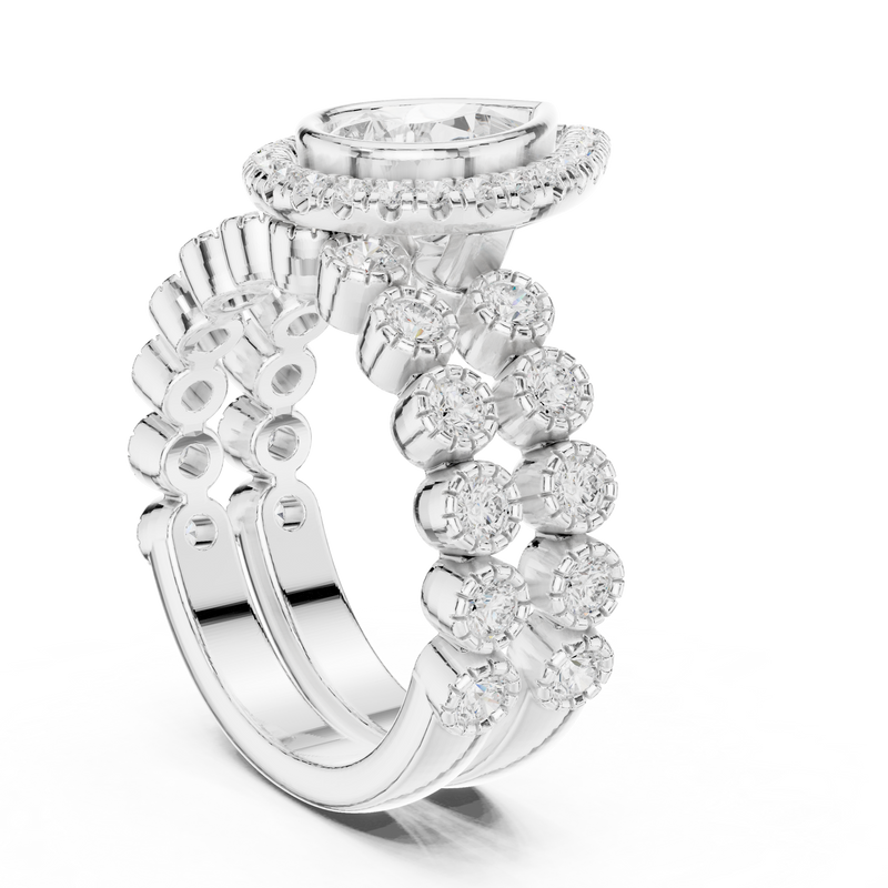 Ladies Ring DDLR-296@7 - White Gold - Image