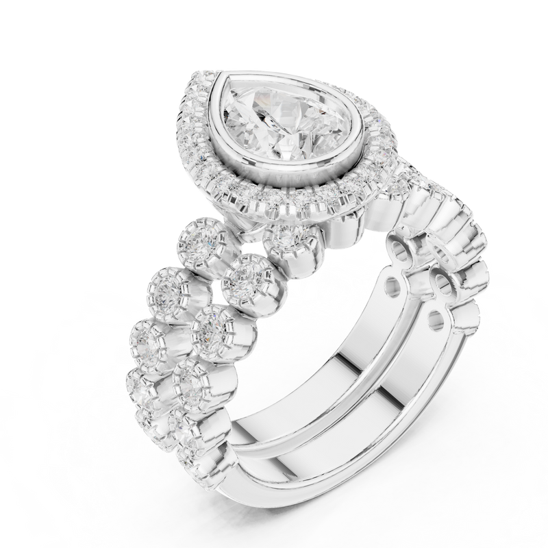 Ladies Ring DDLR-296@7 - White Gold - Image