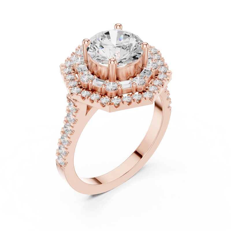 Ladies Ring DDLR-326@7 - Rose Gold - Image