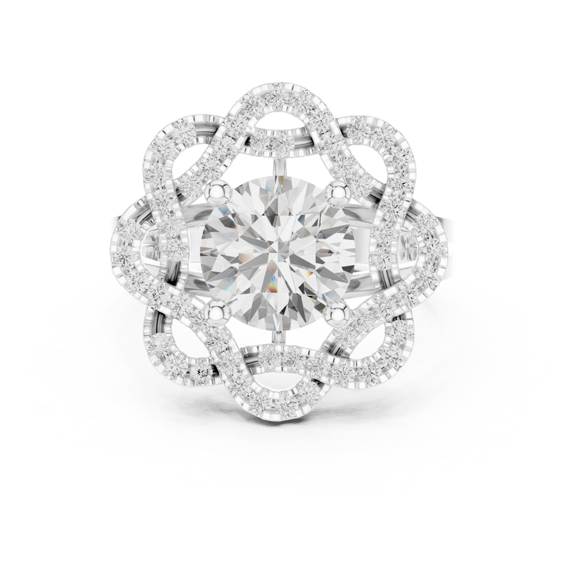 Ladies Ring DDLR-404@7 - White Gold - Image