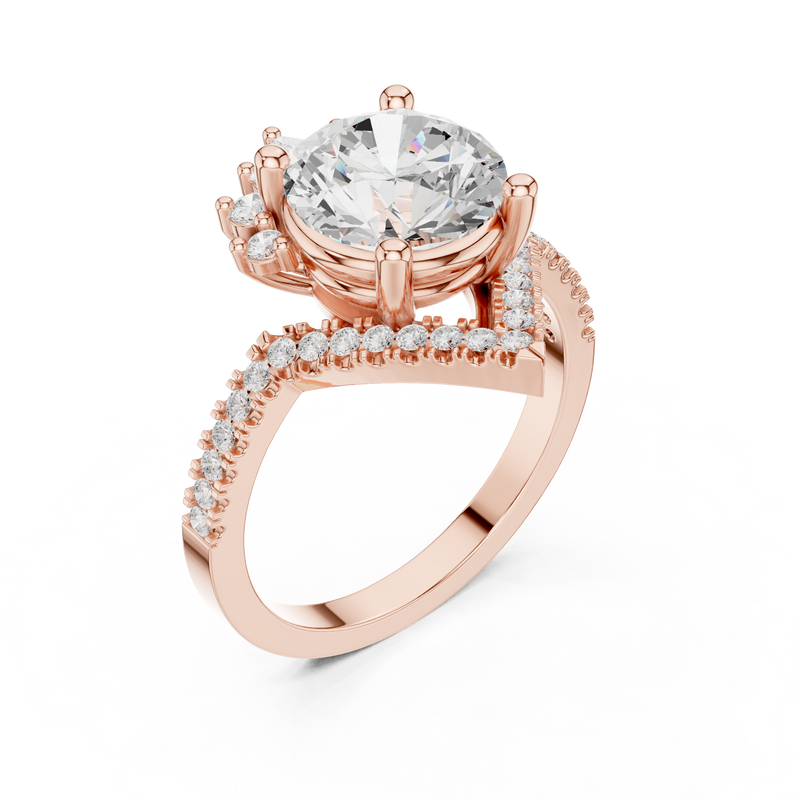 Ladies Ring DDLR-406@7 - Rose Gold - Image