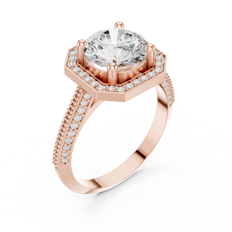 Ladies Ring DDLR-407@7 - Rose Gold - Image