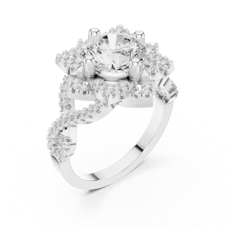 Ladies Ring DDLR-411@7 - White Gold - Image