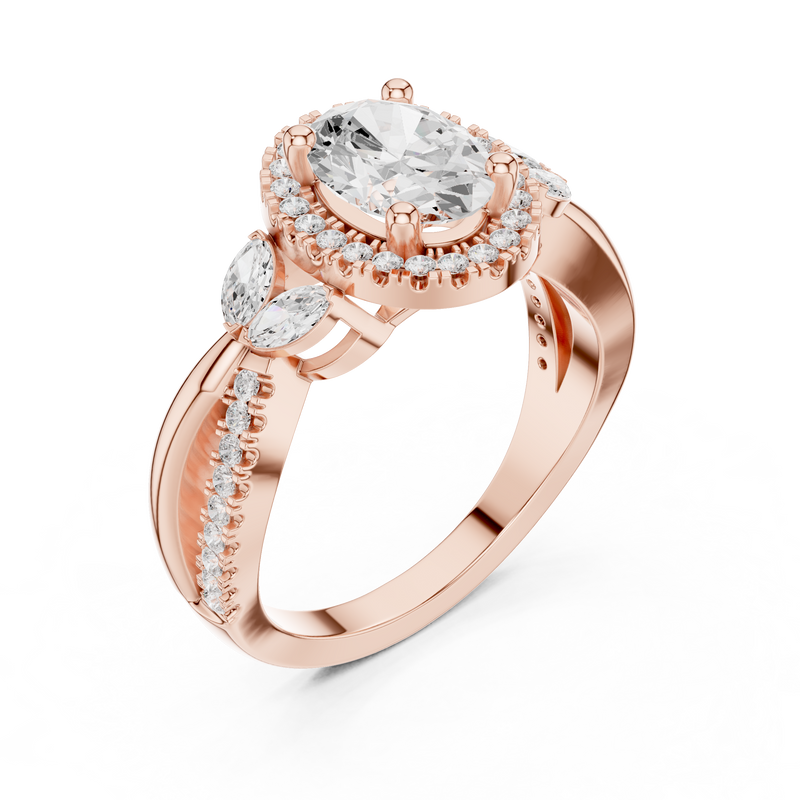Ladies Ring DDLR-416@7 - Rose Gold - Image