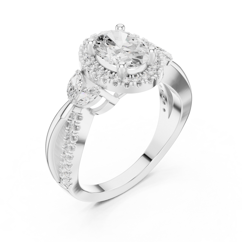 Ladies Ring DDLR-416@7 - White Gold - Image