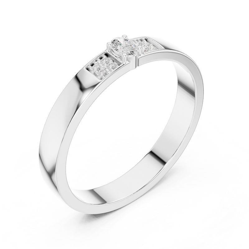 Ladies Ring DDLR-452@7 - White Gold - Image