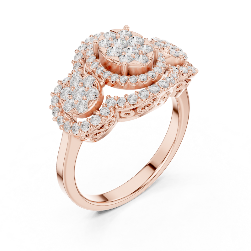 Ladies Ring DDLR-453@7 - Rose Gold - Image