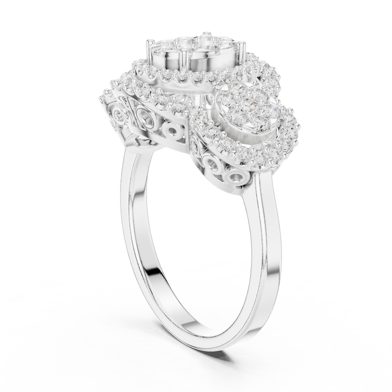 Ladies Ring DDLR-453@7 - White Gold - Image