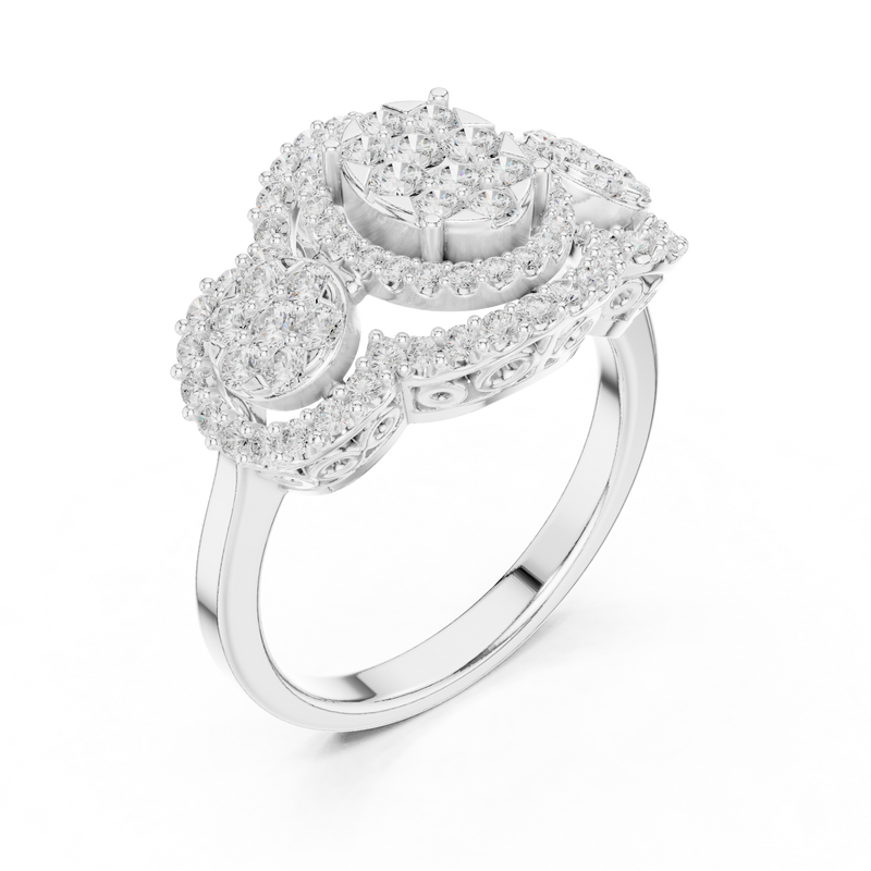 Ladies Ring DDLR-453@7 - White Gold - Image