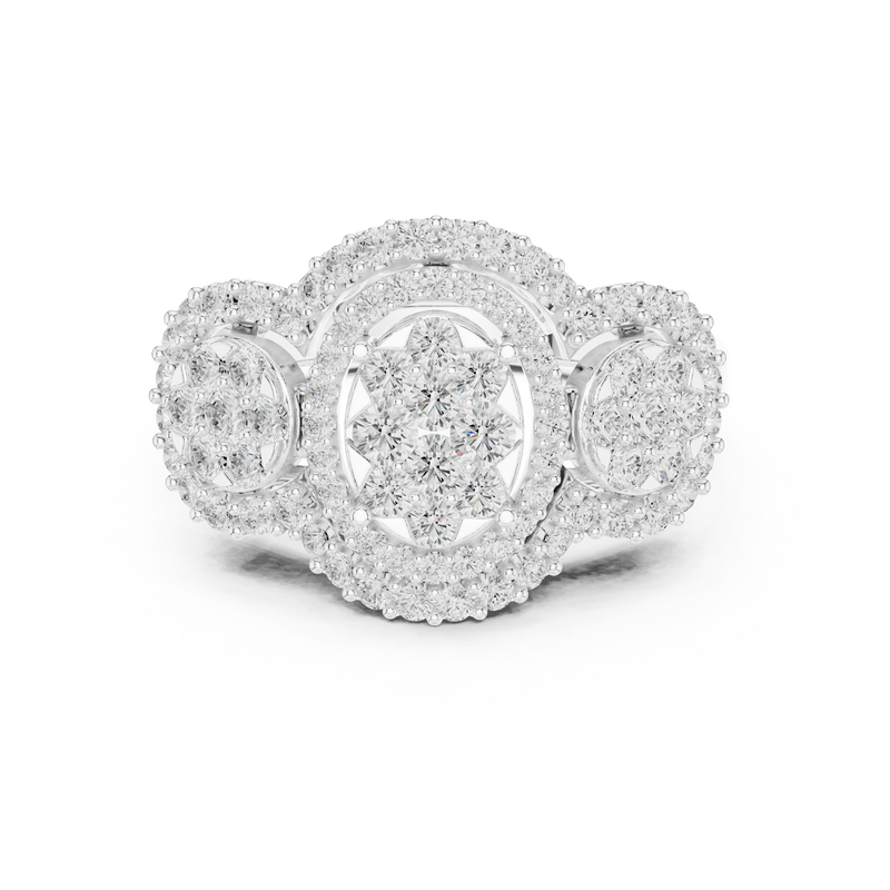 Ladies Ring DDLR-453@7 - White Gold - Image