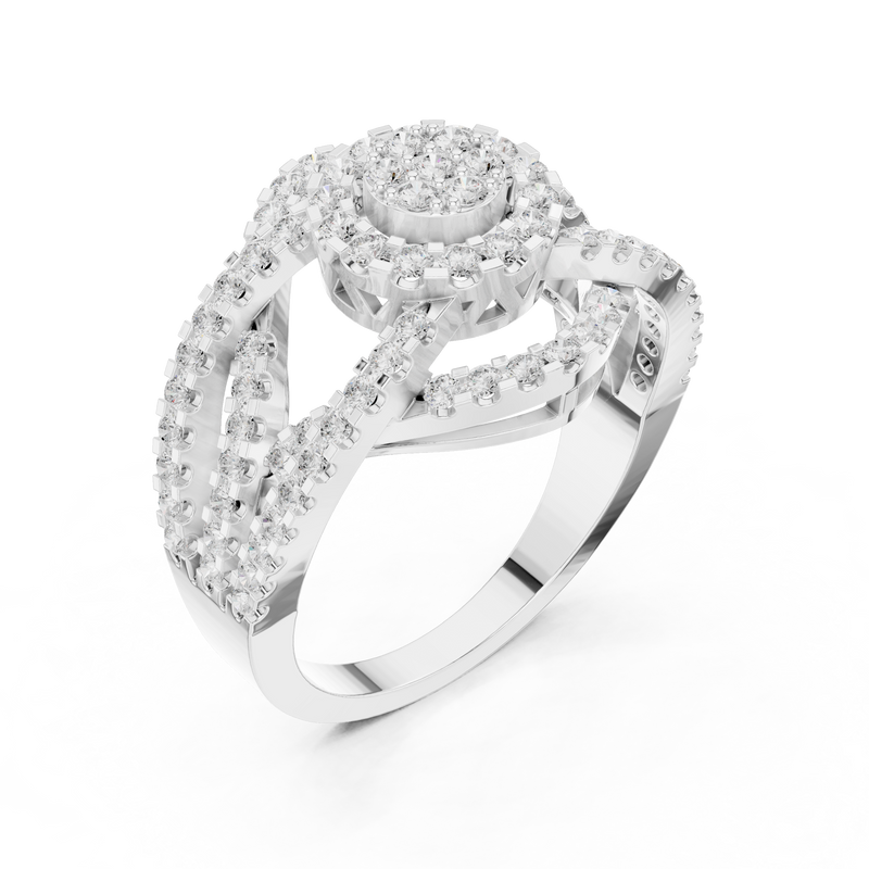 Ladies Ring DDLR-458@7 - White Gold - Image
