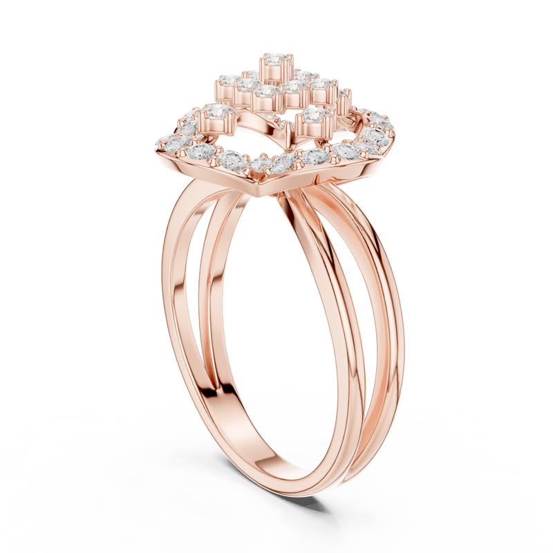 Ladies Ring DDLR-459@7 - Rose Gold - Image