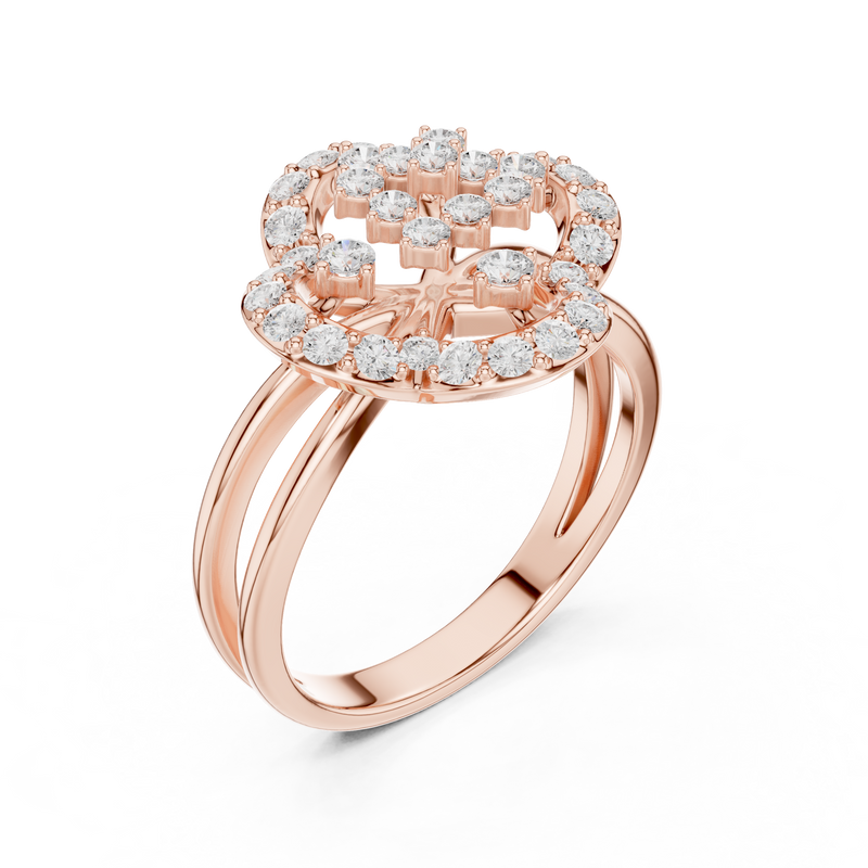 Ladies Ring DDLR-459@7 - Rose Gold - Image