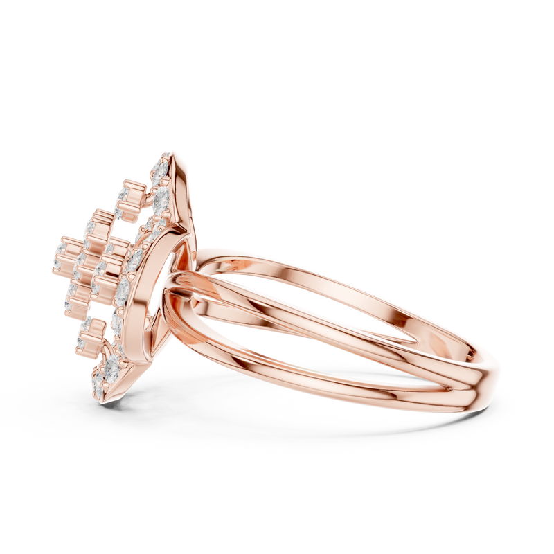 Ladies Ring DDLR-459@7 - Rose Gold - Image