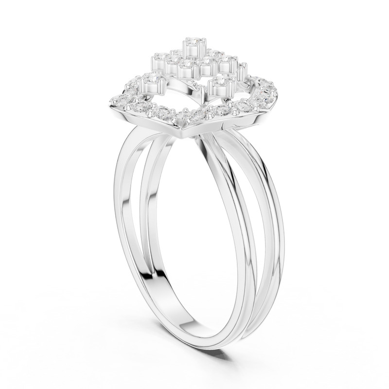 Ladies Ring DDLR-459@7 - White Gold - Image