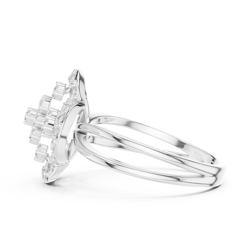 Ladies Ring DDLR-459@7 - White Gold - Image