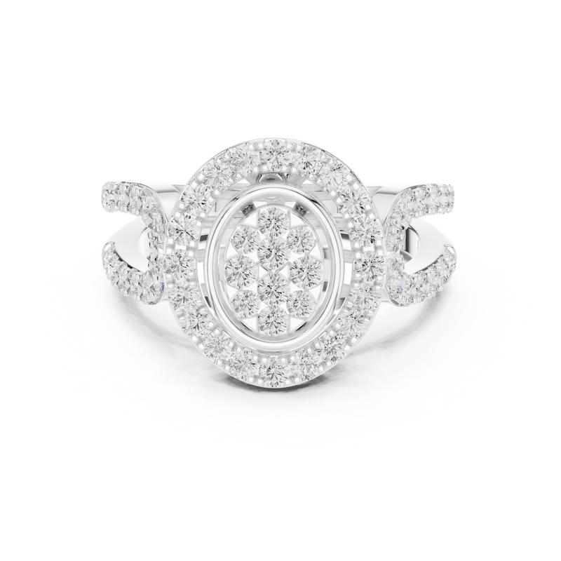 Ladies Ring DDLR-462@7 - White Gold - Image