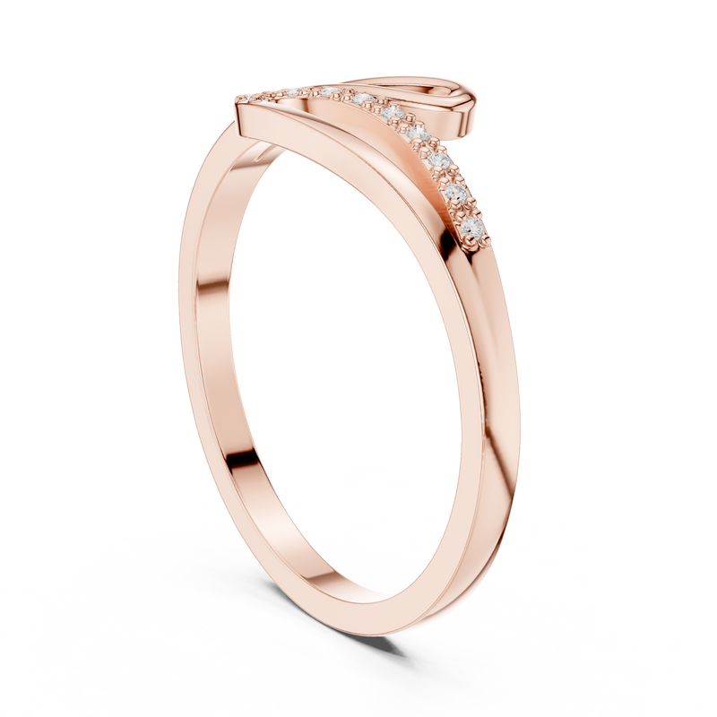 Ladies Ring DDLR-476@7 - Rose Gold - Image
