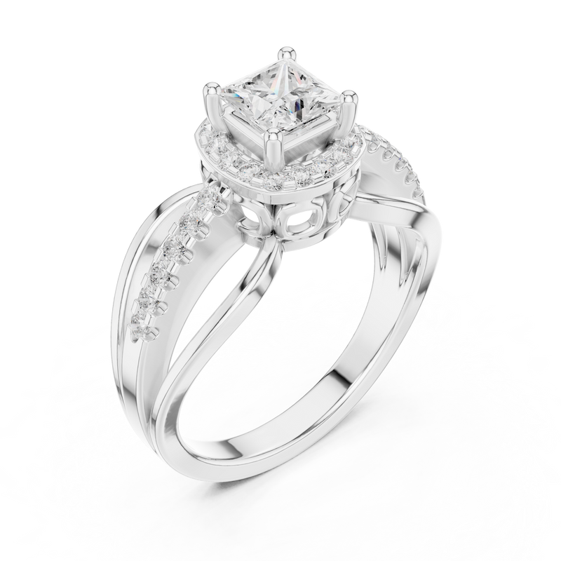 Ladies Ring DDLR-486@7 - White Gold - Image