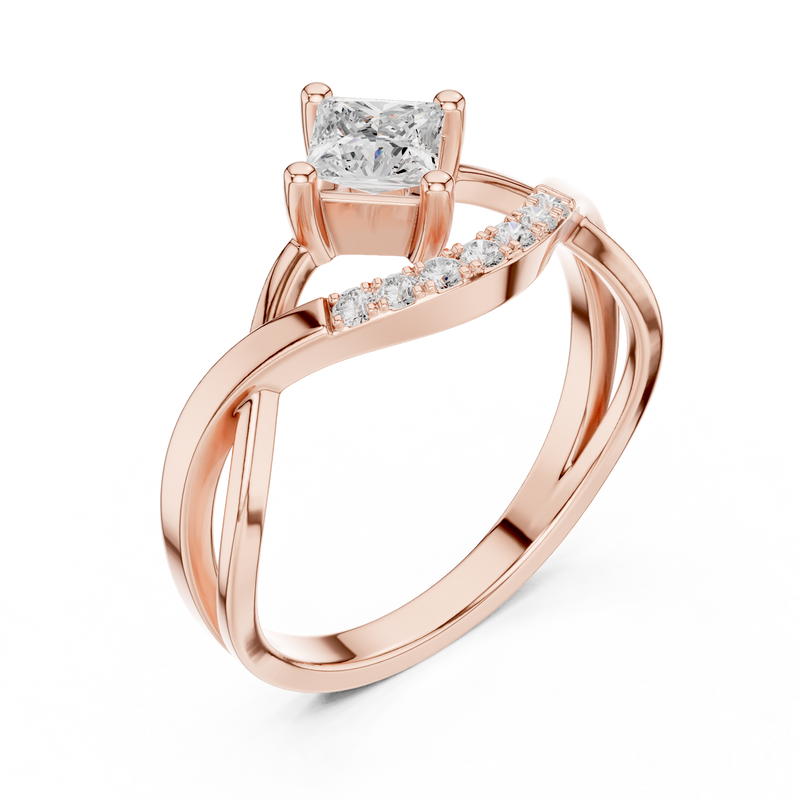 Ladies Ring DDLR-487@7 - Rose Gold - Image