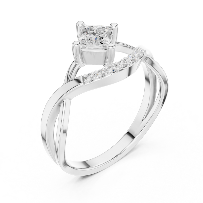 Ladies Ring DDLR-487@7 - White Gold - Image