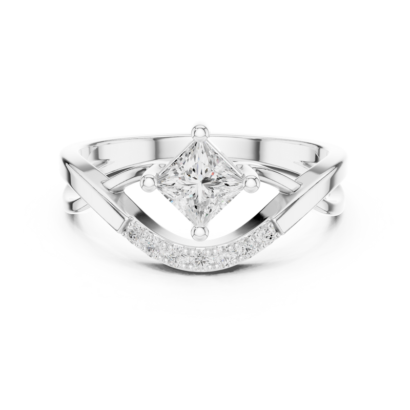 Ladies Ring DDLR-487@7 - White Gold - Image