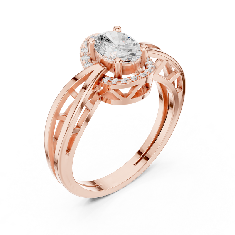 Ladies Ring DDLR-494@7 - Rose Gold - Image