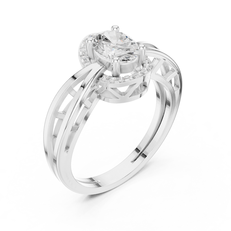 Ladies Ring DDLR-494@7 - White Gold - Image