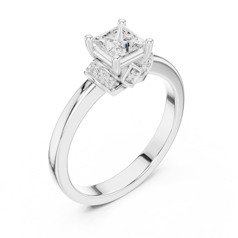 Ladies Ring DDLR-496@7 - White Gold - Image