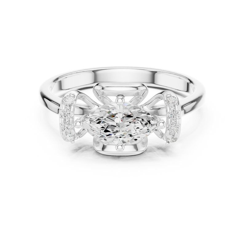 Ladies Ring DDLR-509@7 - White Gold - Image