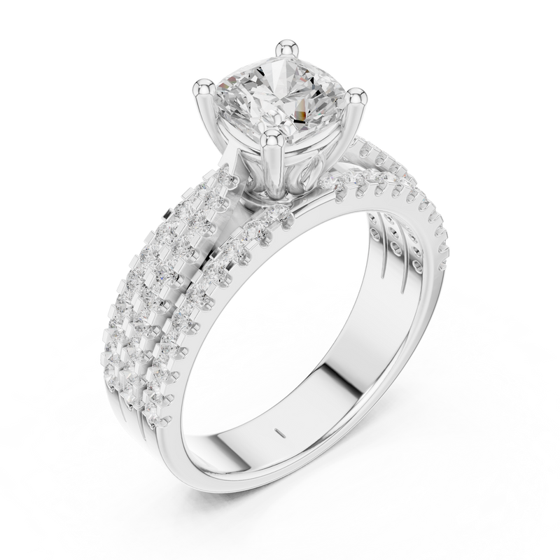 Ladies Ring DDLR-528@7 - White Gold - Image