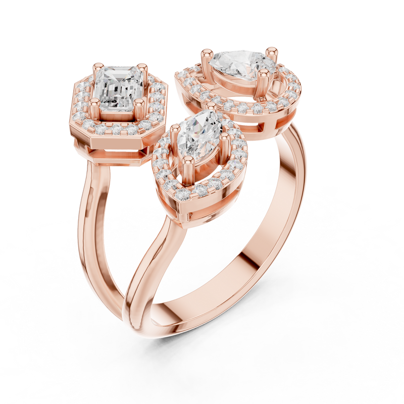 Ladies Ring DDLR-530@7 - Rose Gold - Image