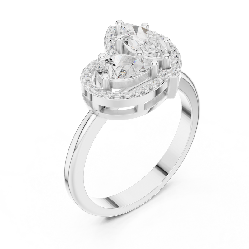 Ladies Ring DDLR-531@7 - White Gold - Image